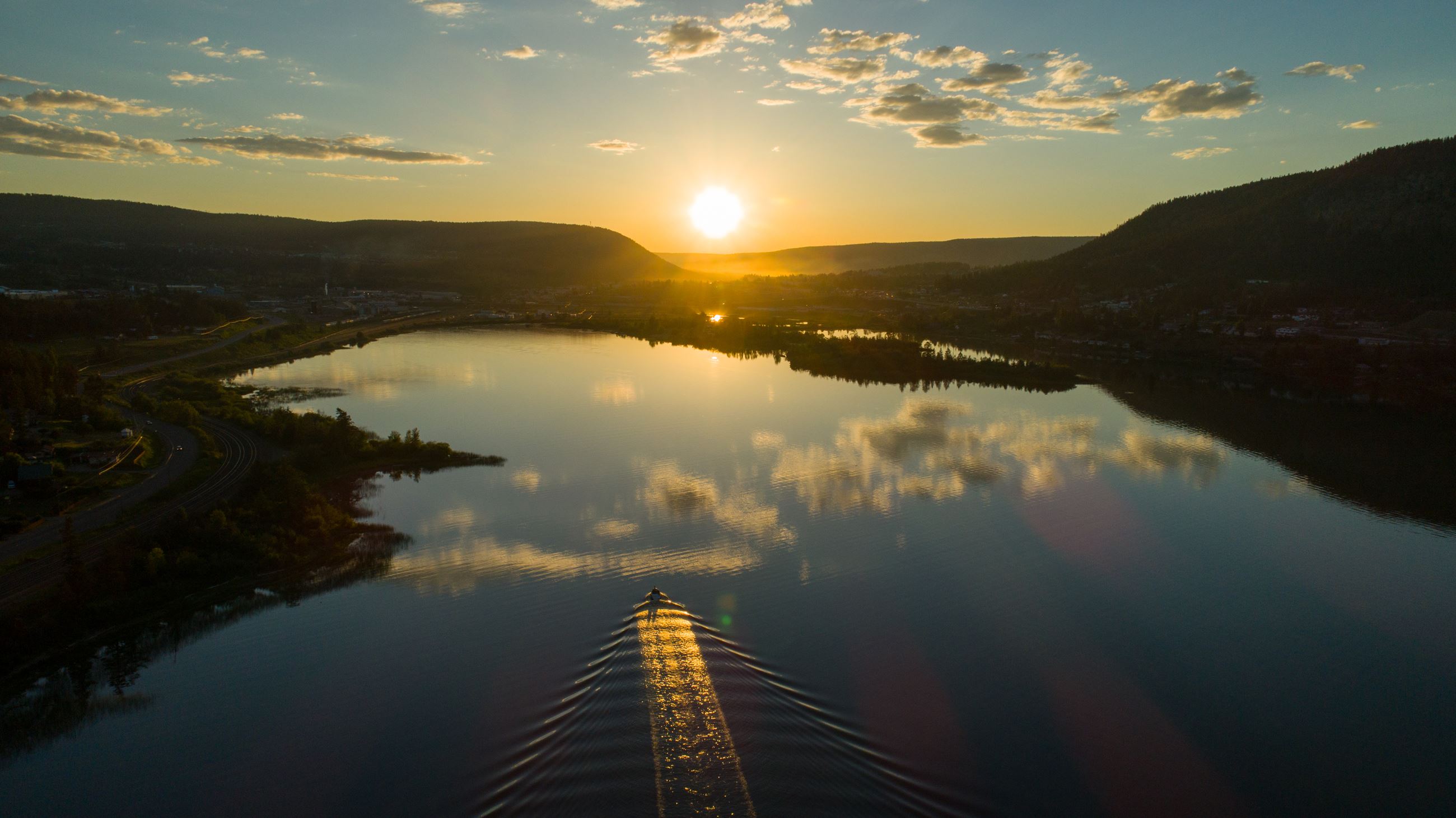 willimas lake sunset aerial-5